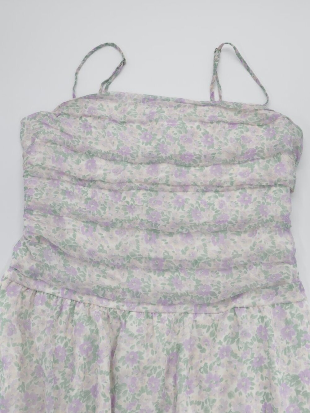 Hollister Women's Floral Adjustable‎ Strap Chiffon Skort Dress White Size XL - Picture 2 of 9
